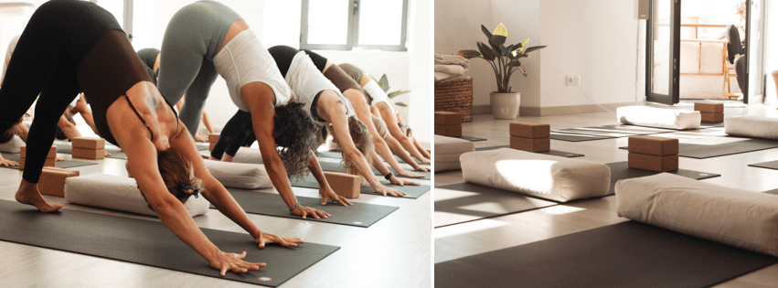 A beautiful sun lit yoga studio in Lagos Portugal